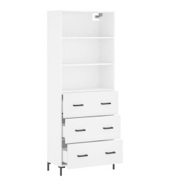 Buffet haut Blanc 69,5x34x180 cm Bois d'ingénierie