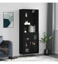 Buffet haut Noir 69,5x34x180 cm Bois d'ingénierie