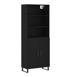 Buffet haut Noir 69,5x34x180 cm Bois d'ingénierie