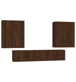 Ensemble de meubles TV 6 pcs Chêne marron Bois d'ingénierie