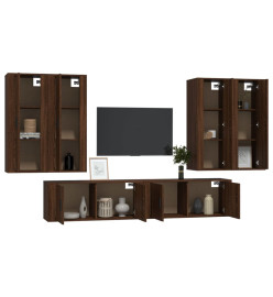 Ensemble de meubles TV 6 pcs Chêne marron Bois d'ingénierie