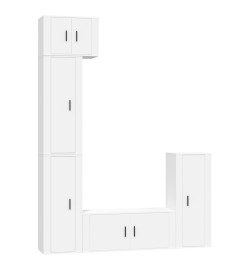 Ensemble de meubles TV 5 pcs Blanc Bois d'ingénierie