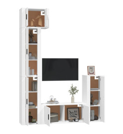 Ensemble de meubles TV 5 pcs Blanc Bois d'ingénierie