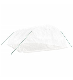 Serre avec cadre en acier blanc 30 m² 6x5x2,3 m