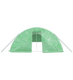 Serre avec cadre en acier vert 70 m² 14x5x2,3 m