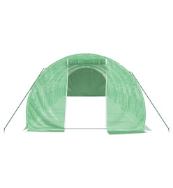 Serre avec cadre en acier vert 24 m² 8x3x2 m