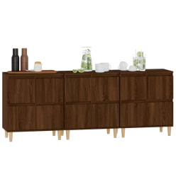Buffets 3 pcs chêne marron 60x35x70 cm bois d'ingénierie