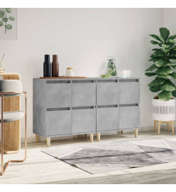 Buffets 2 pcs gris béton 60x35x70 cm bois d'ingénierie