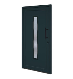 Porte d'entrée anthracite 108x200 cm PVC