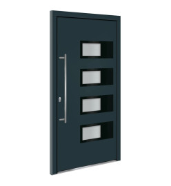 Porte d'entrée Anthracite 110x210 cm Aluminium et PVC