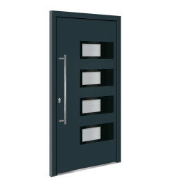 Porte d'entrée Anthracite 100x200 cm Aluminium et PVC