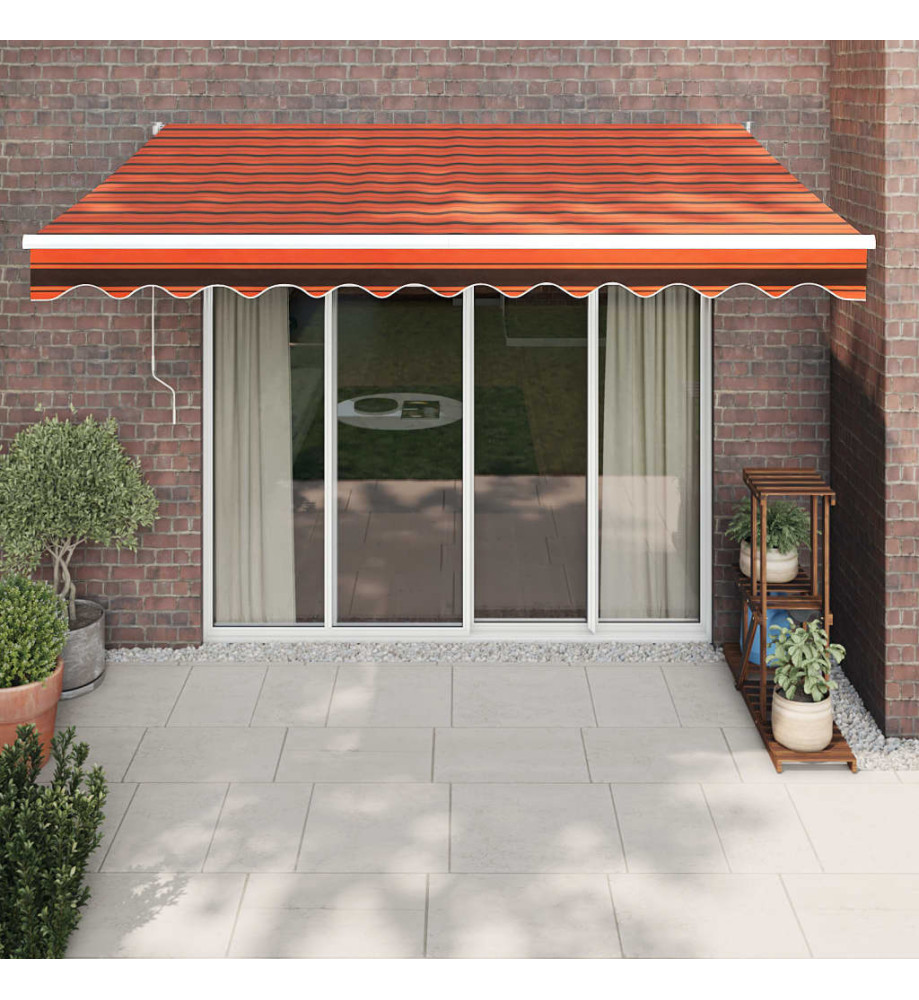 Auvent rétractable automatique orange et marron 3x2,5 m