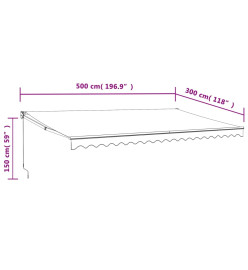 Auvent rétractable automatique jaune et blanc 5x3 m