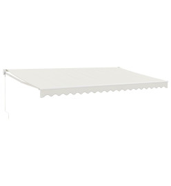 Auvent rétractable crème 5x3 m tissu et aluminium