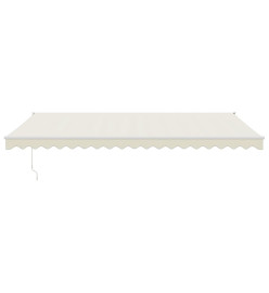 Auvent rétractable crème 5x3 m tissu et aluminium