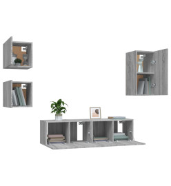 Ensemble de meubles TV 5 pcs Sonoma gris Bois d'ingénierie