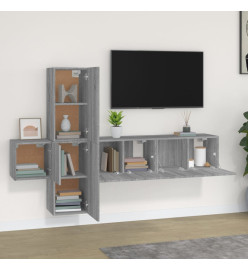 Ensemble de meubles TV 5 pcs Sonoma gris Bois d'ingénierie