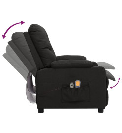 Fauteuil électrique de massage Noir Tissu