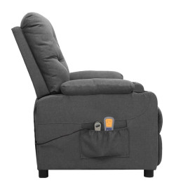 Fauteuil électrique de massage Gris clair Tissu