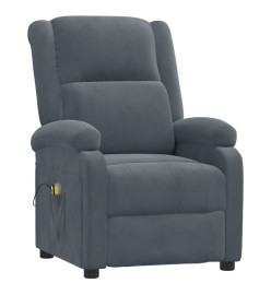 Fauteuil électrique de massage Gris foncé velours