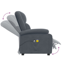 Fauteuil électrique de massage Gris foncé velours