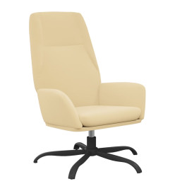 Chaise de relaxation avec tabouret Blanc crème Velours