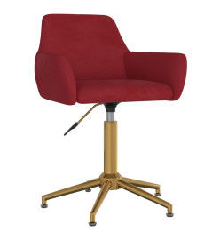 Chaises à dîner pivotantes 4 pcs Rouge bordeaux Velours