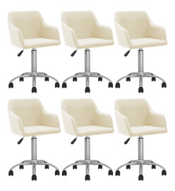 Chaises pivotantes à manger lot de 6 crème tissu