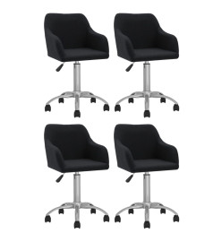 Chaises pivotantes à manger lot de 4 noir tissu