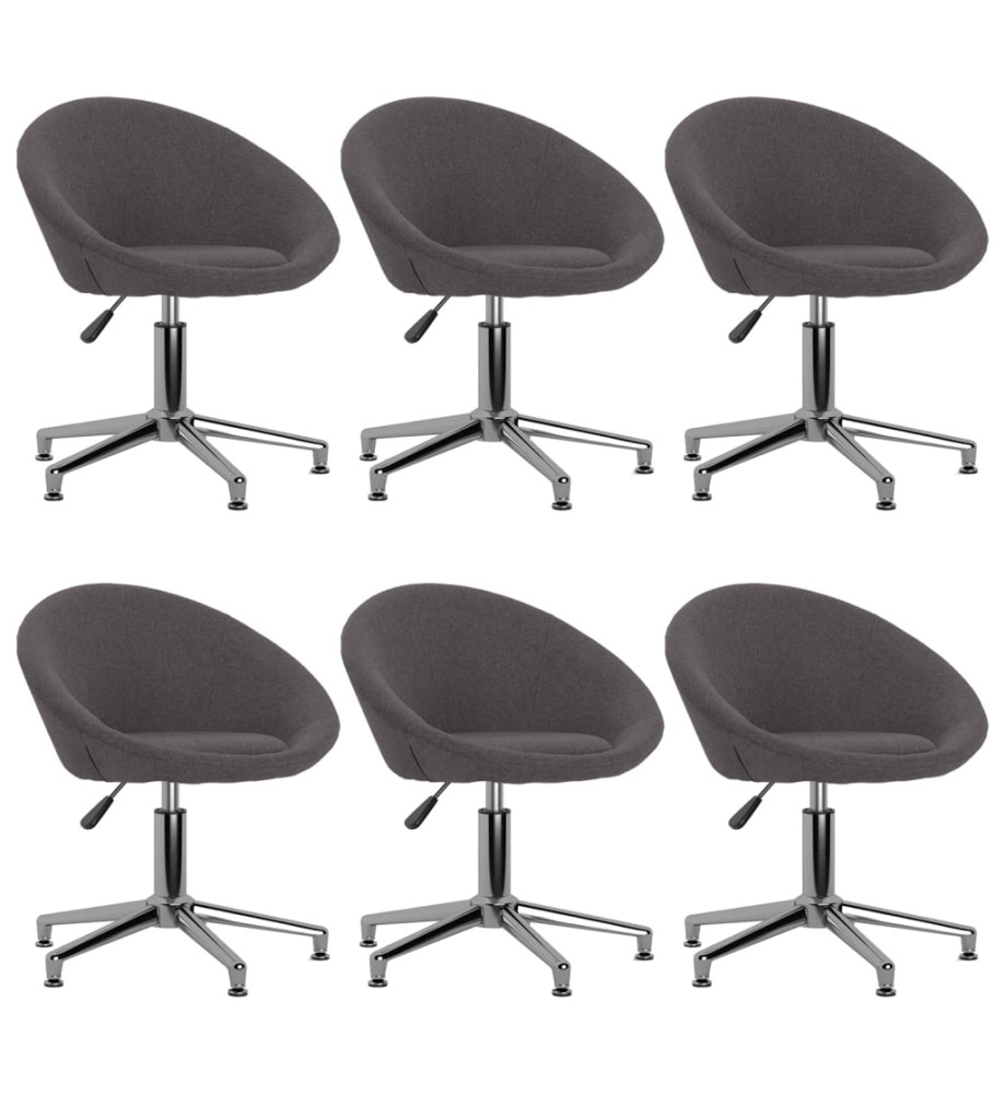 Chaises pivotantes à manger lot de 6 taupe tissu