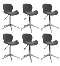 Chaises pivotantes à manger lot de 6 gris foncé velours