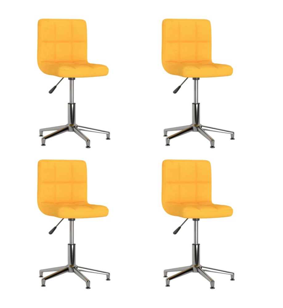 Chaises pivotantes à manger lot de 4 jaune moutarde tissu