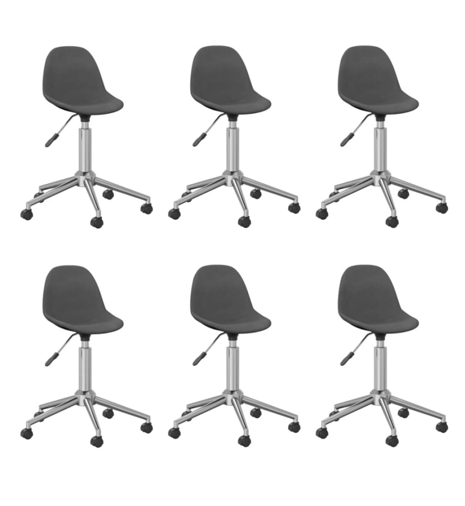 Chaises pivotantes à manger lot de 6 Gris foncé Tissu