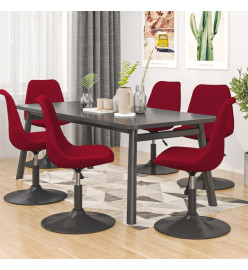 Chaises pivotantes salle à manger 6 pcs Rouge Velours