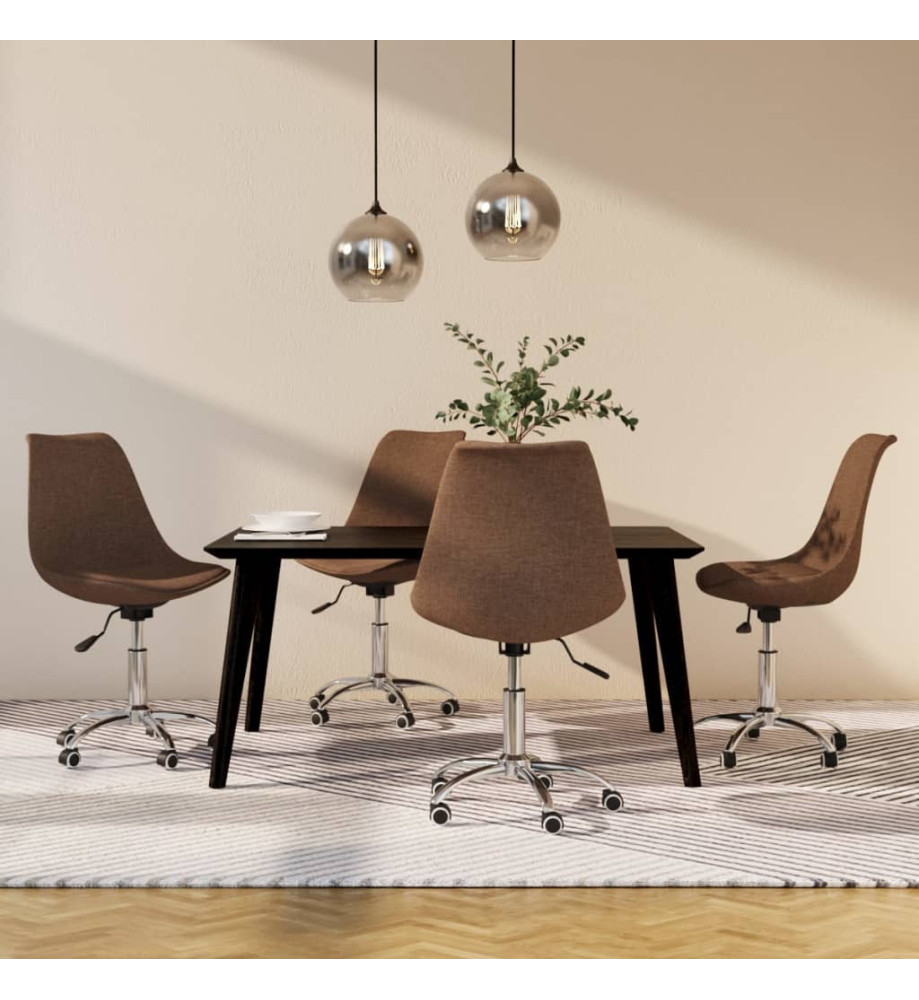 Chaises pivotantes à manger lot de 4 taupe tissu