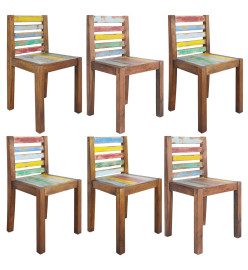 Chaises à manger lot de 6 bois de récupération solide