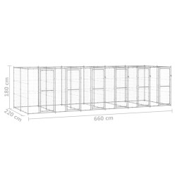 Chenil extérieur Acier galvanisé 14,52 m²