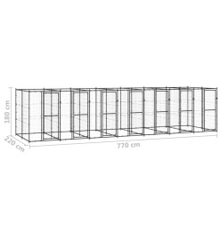 Chenil extérieur Acier 16,94 m²