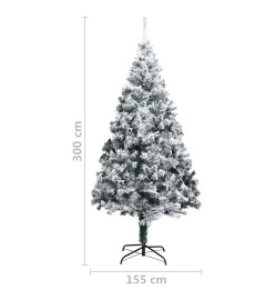 Sapin de Noël artificiel LED boules flocons de neige Vert 300cm