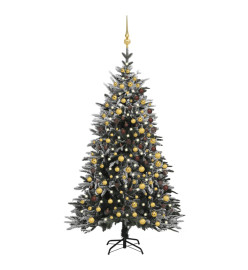 Sapin de Noël artificiel LED et flocons de neige 240 cm PVC PE