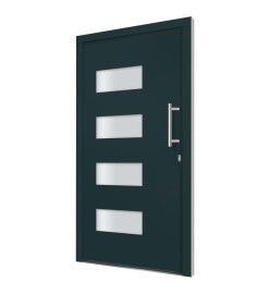 Porte d'entrée Aluminium et PVC Anthracite 100x210 cm