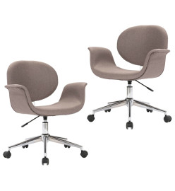 Chaises pivotantes à manger lot de 2 taupe tissu