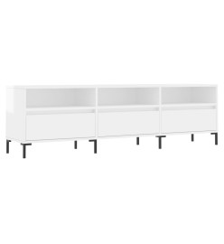 Meuble TV blanc brillant 150x30x44,5 cm bois d'ingénierie