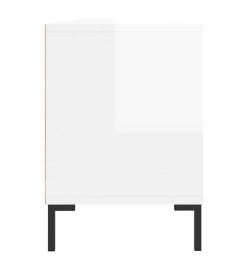 Meuble TV blanc brillant 150x30x44,5 cm bois d'ingénierie