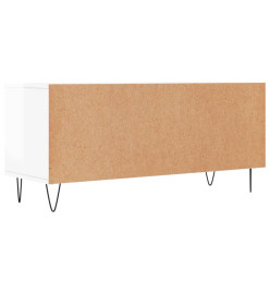 Meuble TV blanc brillant 100x34,5x44,5 cm bois d'ingénierie