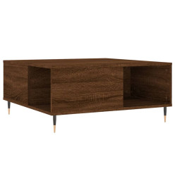 Table basse chêne marron 80x80x36,5 cm bois d'ingénierie