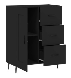 Buffet noir 69,5x34x90 cm bois d'ingénierie