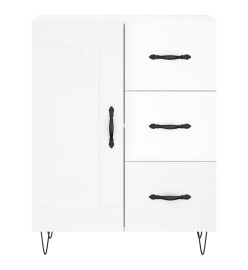 Buffet Blanc brillant 69,5x34x90 cm Bois d'ingénierie