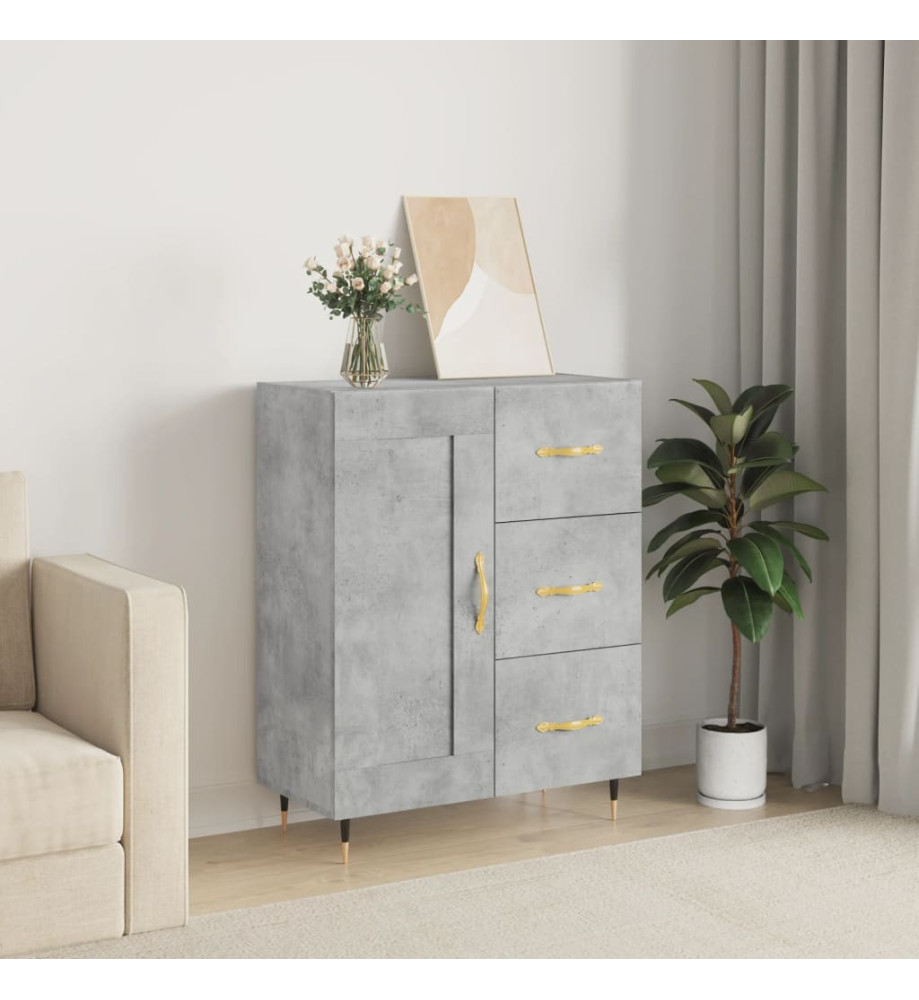 Buffet gris béton 69,5x34x90 cm bois d'ingénierie Buffet gris béton 69,5x34x90 cm bois d'ingénierie