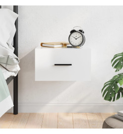 Table de chevet murale blanc brillant 35x35x20 cm